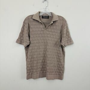 Free Planet Brown Short Sleeve Polo Shirt Men’s Size L